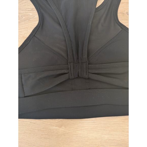NEW Fabletics Megan Sports Bra Medium Black Racerback Mesh Medium Impact Wicking - Picture 5 of 8